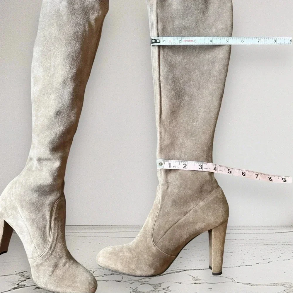Stuart Weitzman Highland Heel Boot in Taupe Size 37